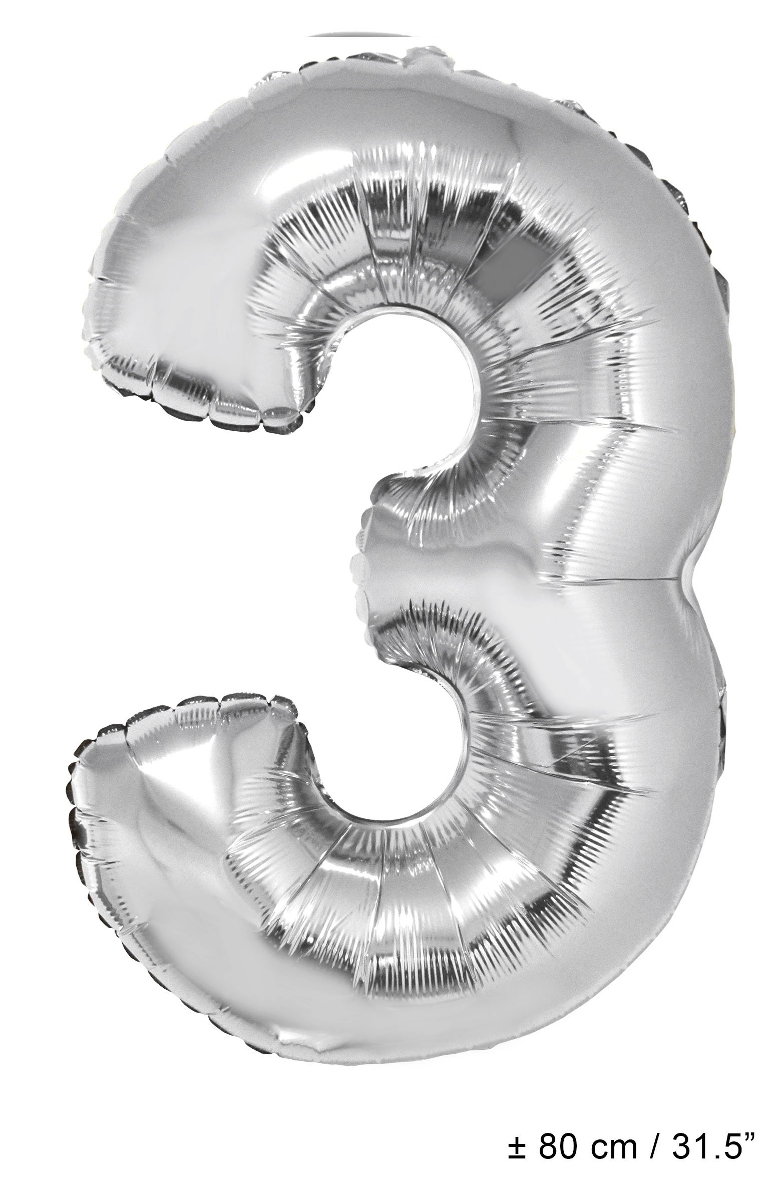 Folienballons mit Nummern Silber 32"(82 cm)