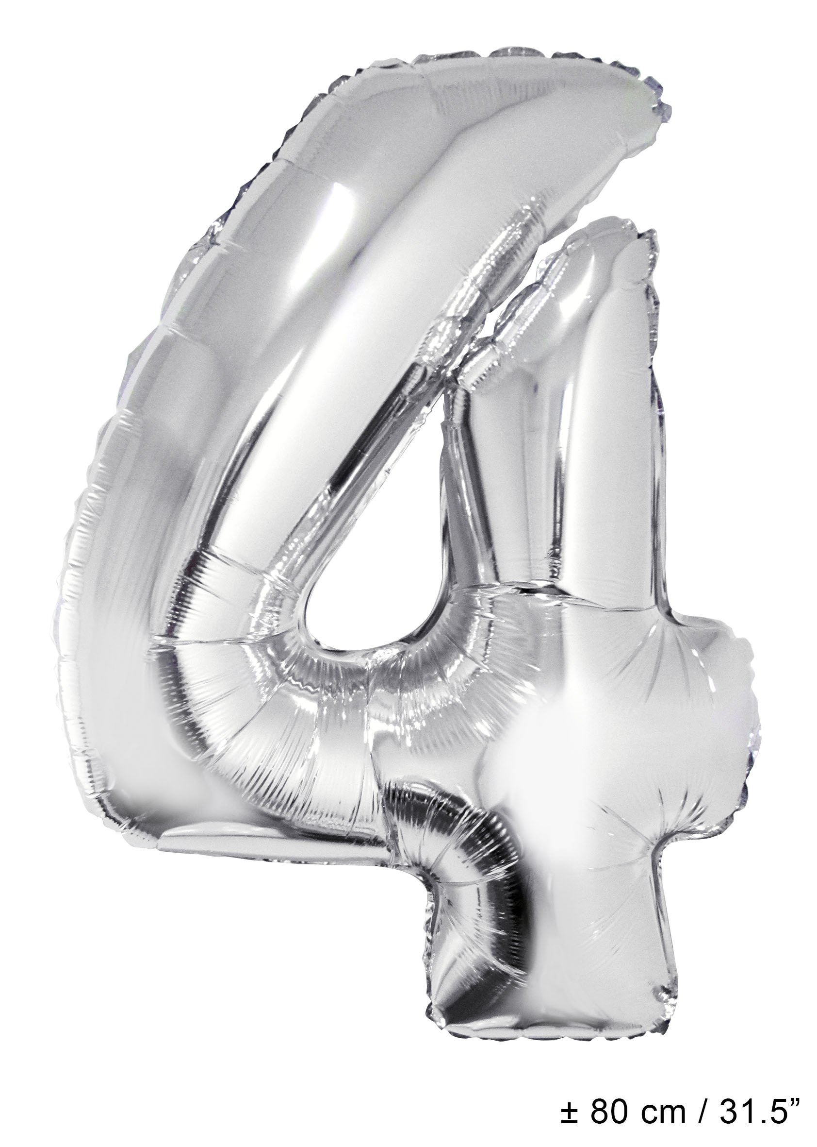 Folienballons mit Nummern Silber 32"(82 cm)