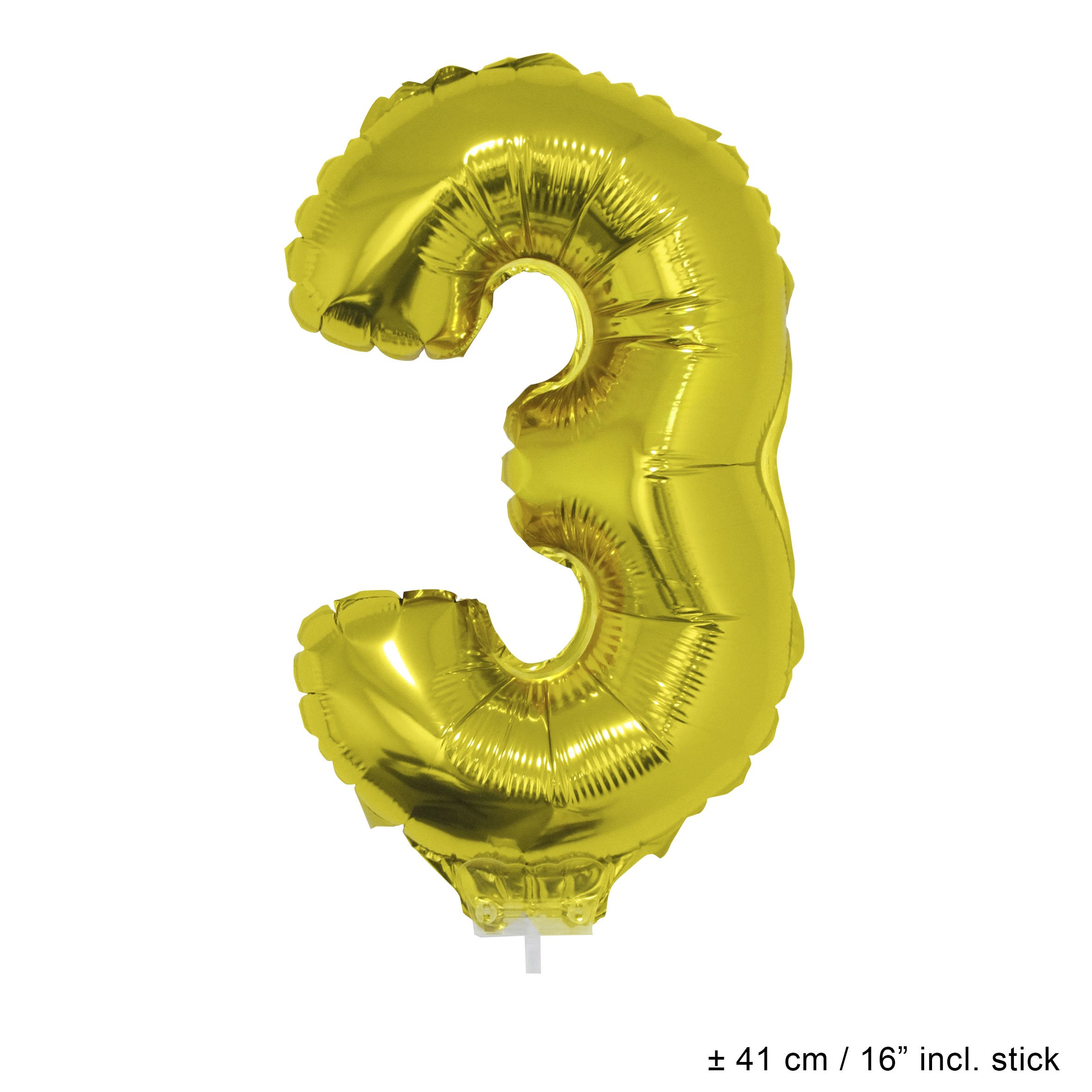 Folienballons mit Nummern Gold 16"(41 cm)