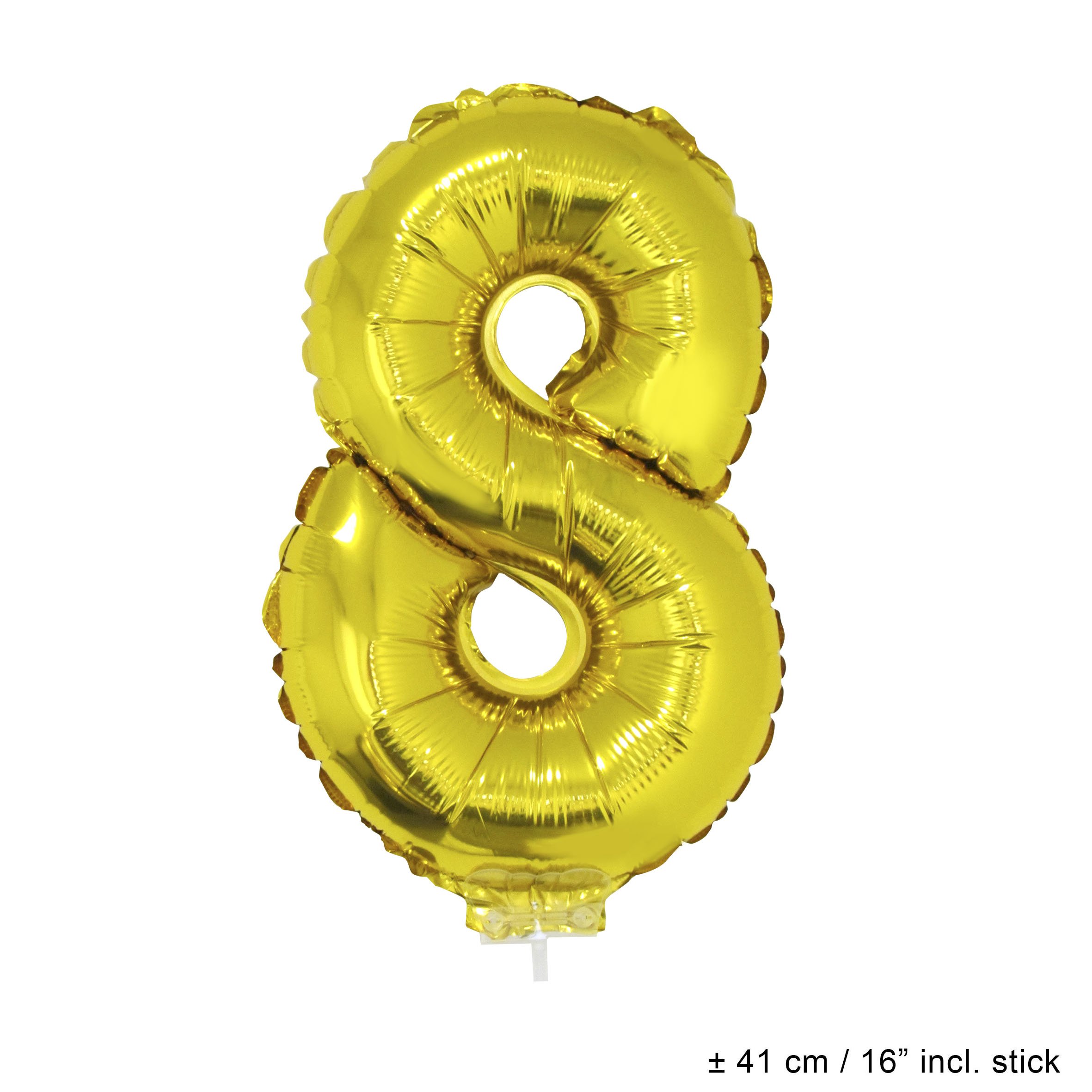 Folienballons mit Nummern Gold 16"(41 cm)