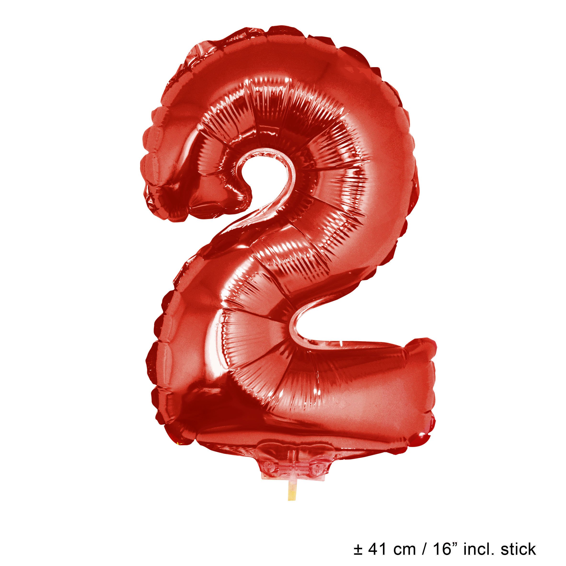 Folienballons mit Nummern Rot 16"(41 cm)